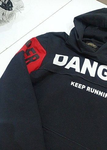 Siyah Erkek Çocuk Sweatshirt - DANGER Baskılı - Görsel 8