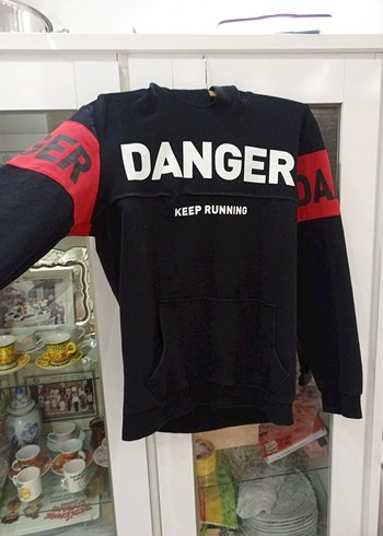 Siyah Erkek Çocuk Sweatshirt - DANGER Baskılı - Görsel 2