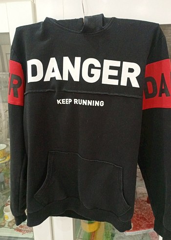 Siyah Erkek Çocuk Sweatshirt - DANGER Baskılı - Görsel 3