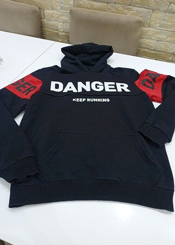 Siyah Erkek Çocuk Sweatshirt - DANGER Baskılı - Görsel 5
