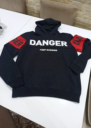 Siyah Erkek Çocuk Sweatshirt - DANGER Baskılı - Görsel 7