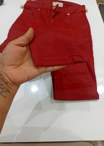 Kırmızı Kadın Midi Kumaş Pantolon - Görsel 5