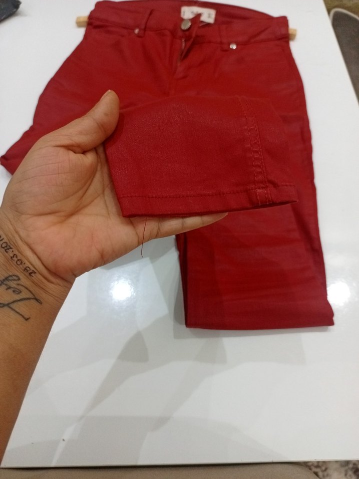 Kırmızı Kadın Midi Kumaş Pantolon - Görsel 5