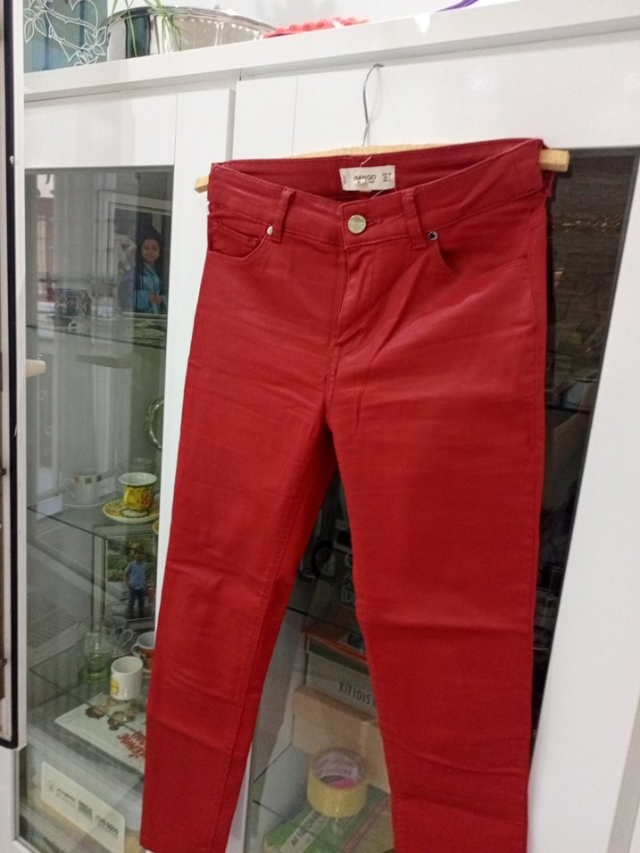 Kırmızı Kadın Midi Kumaş Pantolon - Görsel 3