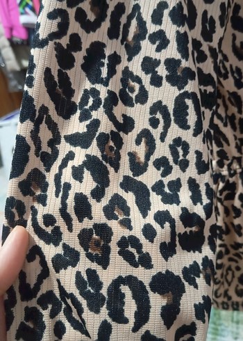 Leopar Desenli Uzun Kollu Kadın Bluz - Görsel 3