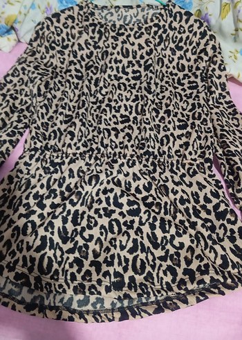 Leopar Desenli Uzun Kollu Kadın Bluz - Görsel 2
