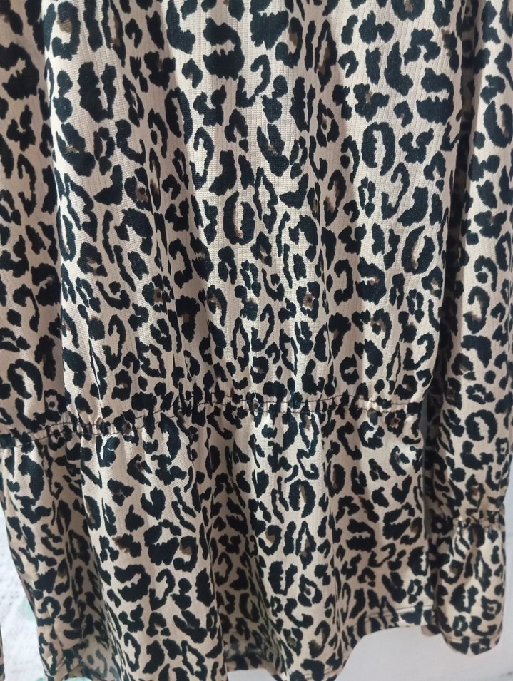Leopar Desenli Uzun Kollu Kadın Bluz - Görsel 4