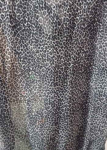 leopar renkli Fırfırlı Desenli Kadın Bluz - Görsel 4