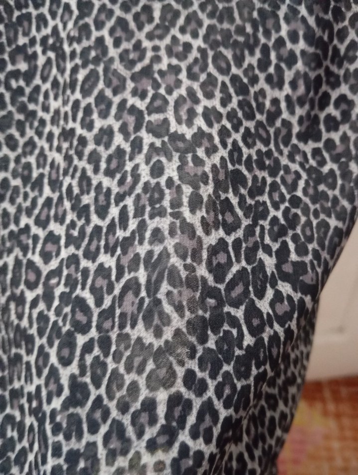 leopar renkli Fırfırlı Desenli Kadın Bluz - Görsel 5