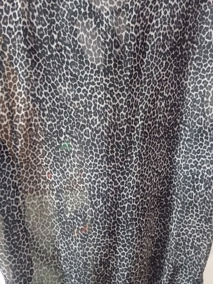 leopar renkli Fırfırlı Desenli Kadın Bluz - Görsel 4