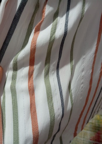 Çizgili Pamuk Kadın Gömlek - Görsel 2