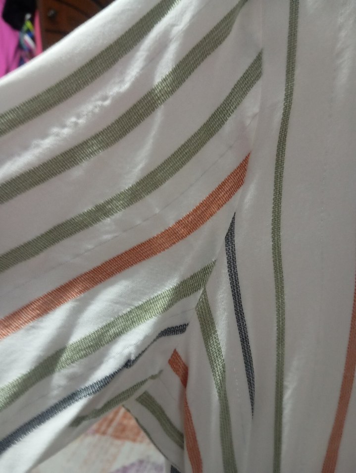 Çizgili Pamuk Kadın Gömlek - Görsel 4