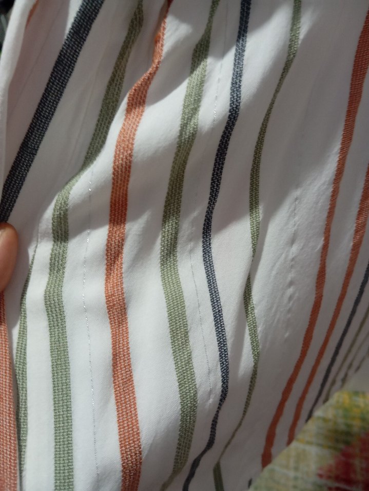 Çizgili Pamuk Kadın Gömlek - Görsel 2