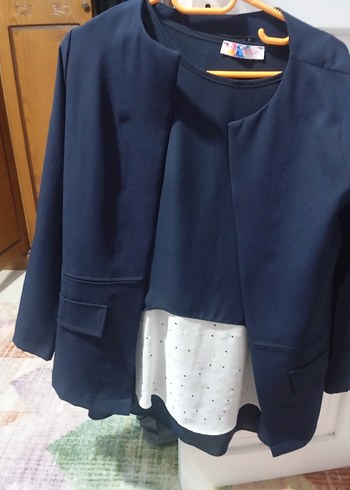 lacivert bluz ceketli - Görsel 8