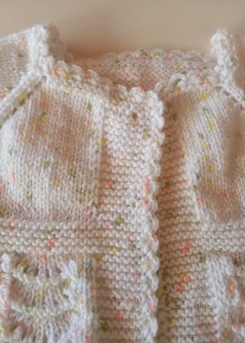 Beyaz Örgü Kız Çocuk Vintage Yelek - Görsel 2