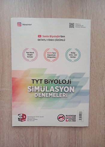  3D TYT Biyoloji Deneme