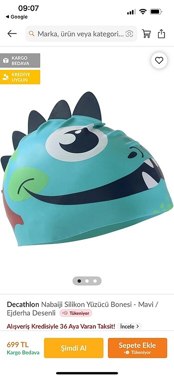 Decathlon Nabaiji Çocuk havuz bonesi - Görsel 2