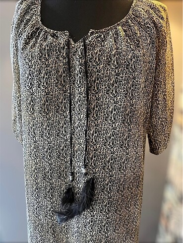 s Beden Leopar desenli tunik / mini elbise