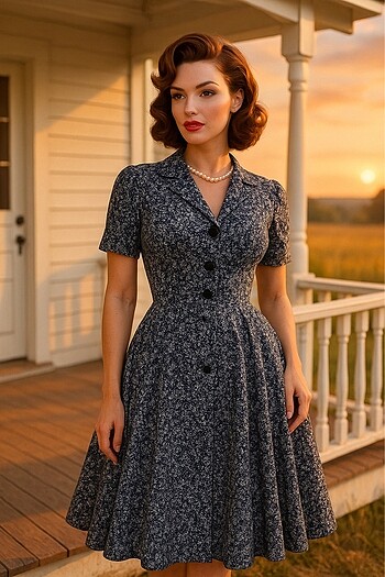 Vintage Stil Elbise