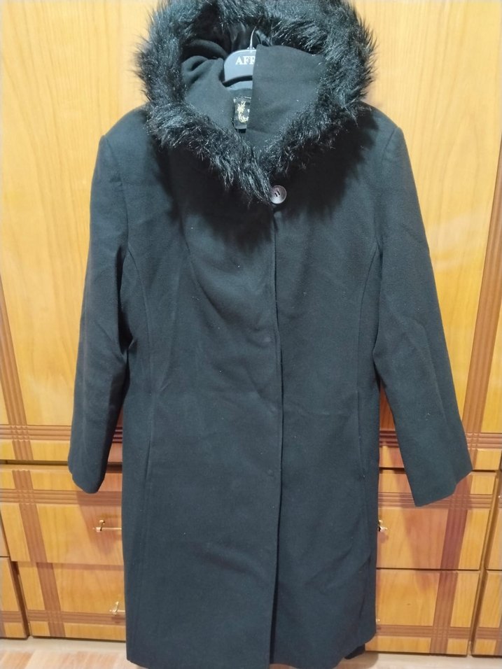 Siyah Kürklü Uzun Kadın Kaban - Görsel 2