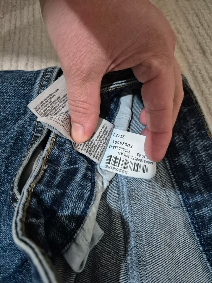 Gri Mavi erkek Denim Pantolon mavi jeans - Görsel 3