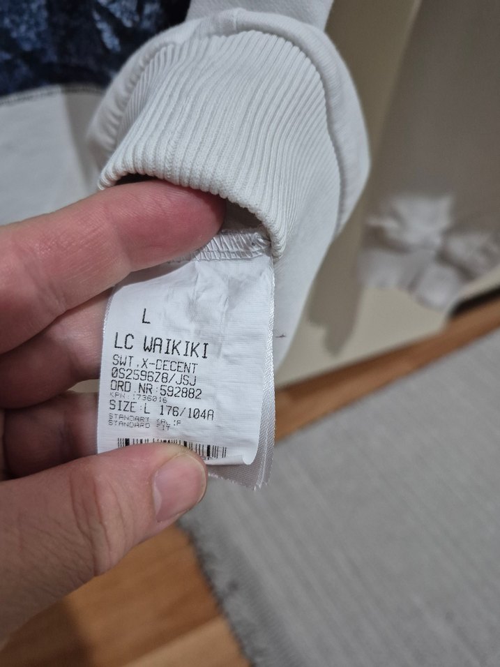 Beyaz Baskılı erkek Sweatshirt L beden lcw marka - Görsel 2