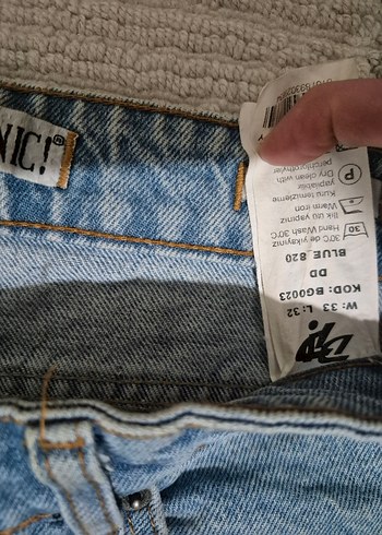 Gri Desenli Rahat Kesim erkek Kot Pantolon 33 32 beden - Görsel 3