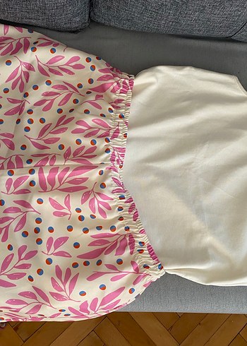 xl Beden Pembe Desenli Bohem Kadın Şortlu Pijama Takımı