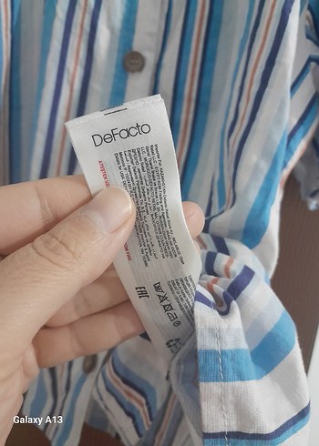 Mavi Bağcıklı V Yaka Keten Kız çocuk Gömlek - Görsel 2