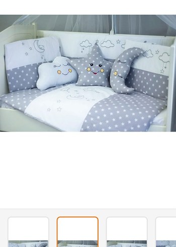 Gri Yıldız Desenli Çocuk Uyku Örtüsü takım 60×120 - Görsel 4