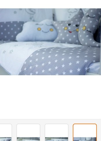 Gri Yıldız Desenli Çocuk Uyku Örtüsü takım 60×120 - Görsel 3