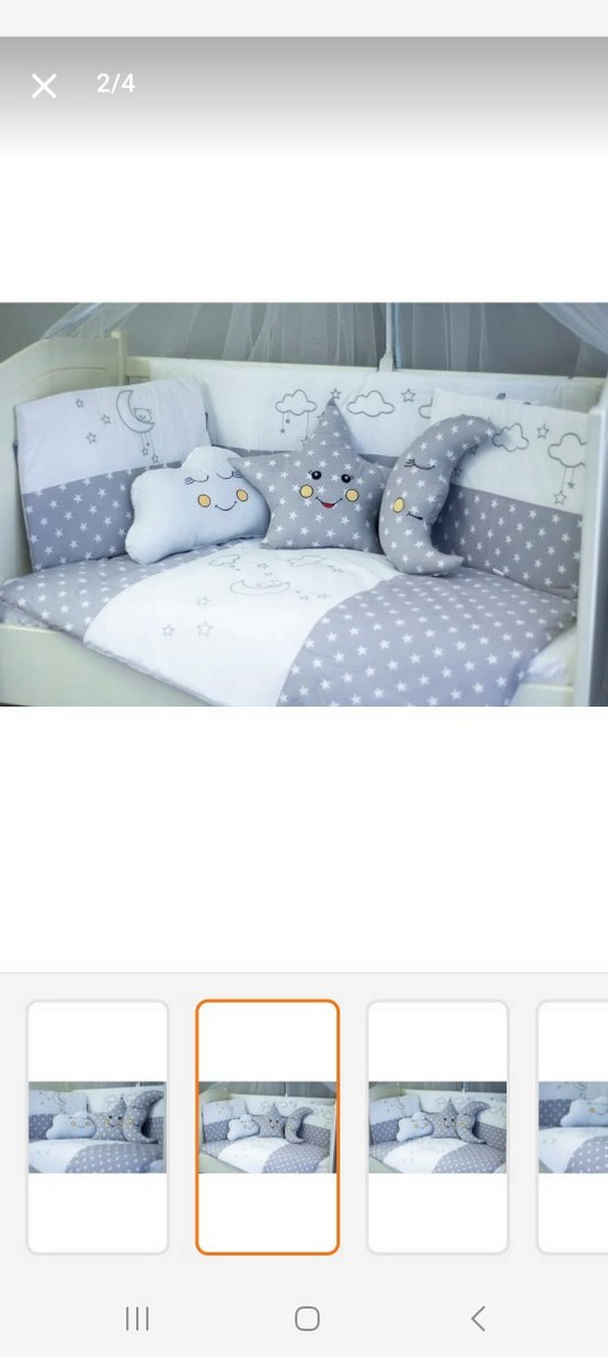 Gri Yıldız Desenli Çocuk Uyku Örtüsü takım 60×120 - Görsel 4