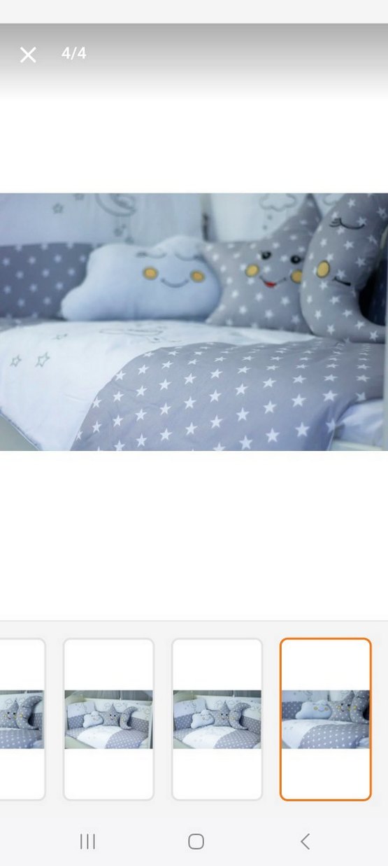 Gri Yıldız Desenli Çocuk Uyku Örtüsü takım 60×120 - Görsel 3