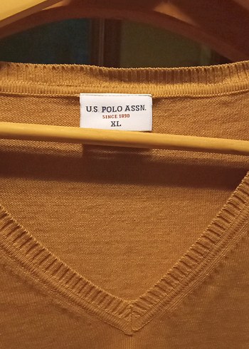 U.S Polo Assn. Bej V Yaka Kadın Triko Kazak