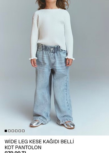 H&M Geniş Paça Kese Kağıdı belli jeans - Görsel 8