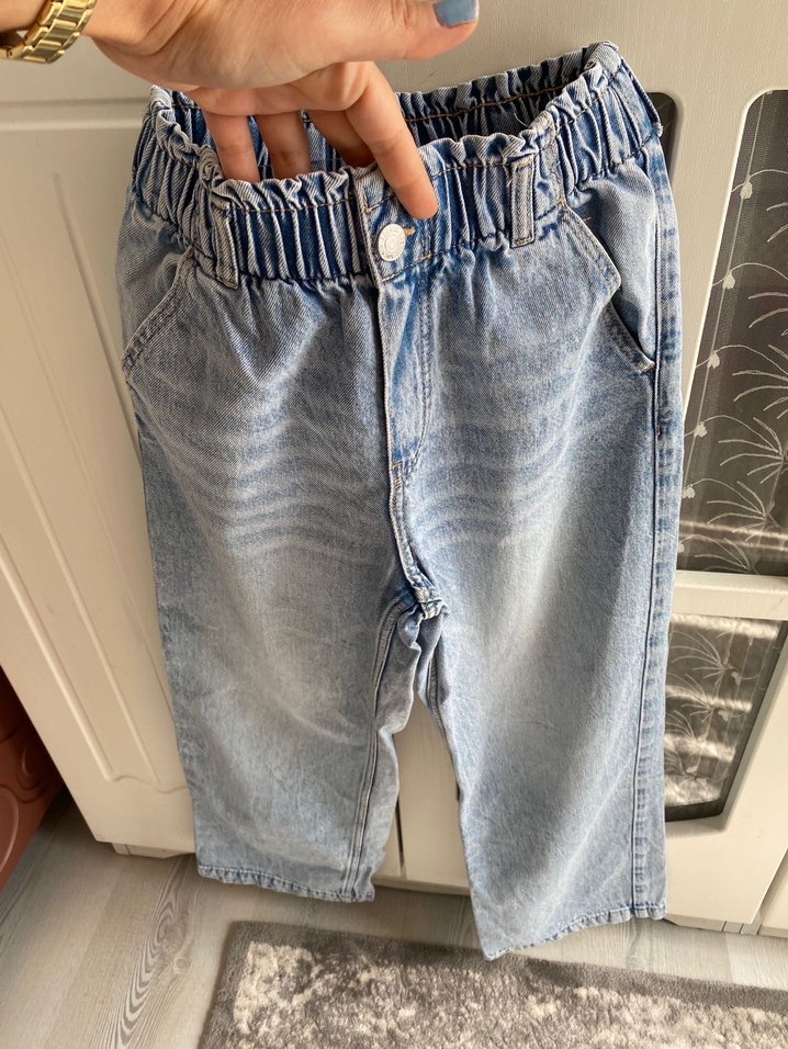 H&M Geniş Paça Kese Kağıdı belli jeans - Görsel 3