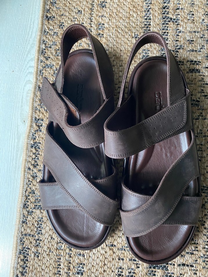 Derimod Erkek Kahverengi Deri Sandalet - Görsel 5