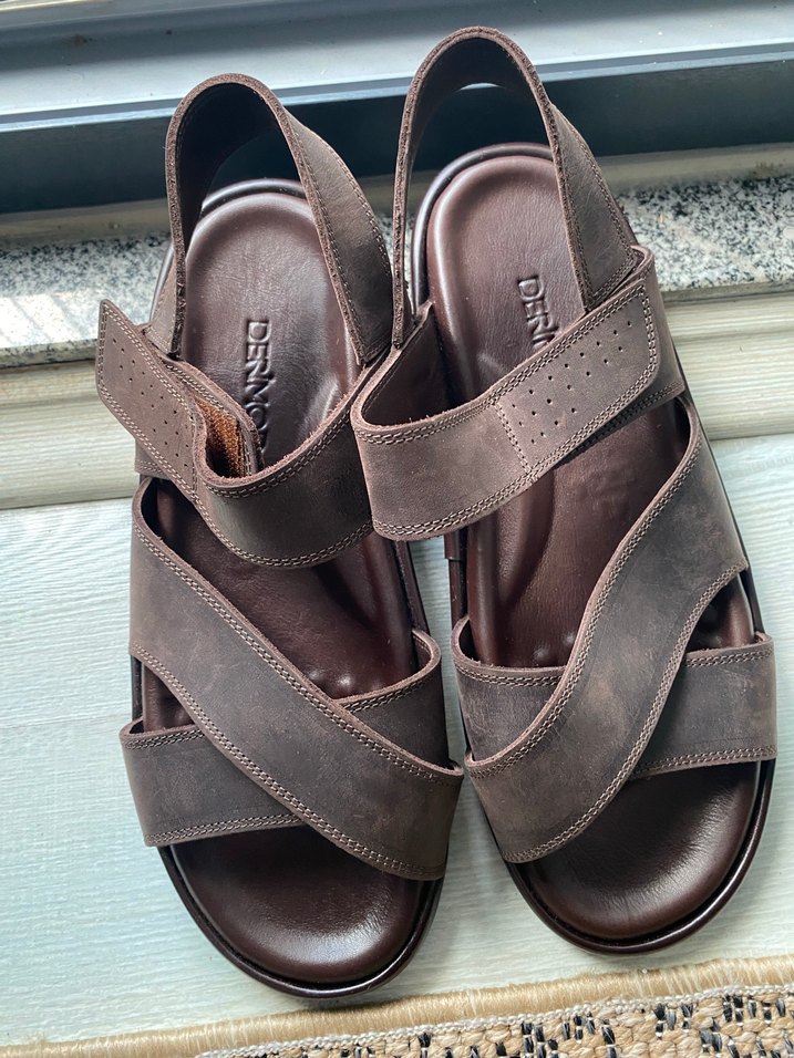 Derimod Erkek Kahverengi Deri Sandalet - Görsel 2