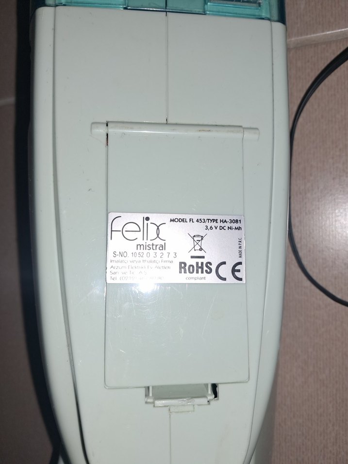 Turkuaz Renkli Pastel Elektrikli Süpürge Şarzlı - Görsel 2