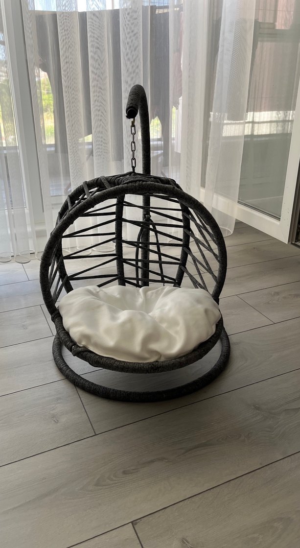 Gri Beyaz Salıncaklı kedi köpek salıncağı - Görsel 2