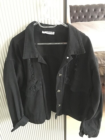 Yırtık Kot ceket s m beden uyumlu - Görsel 2