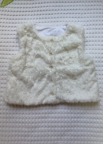 Kız Çocuk Beyaz Kürklü Kolsuz Yelek - Görsel 2