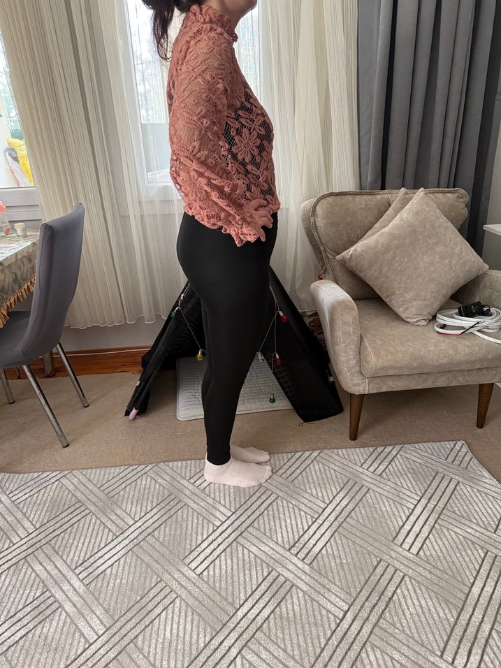 Dantel Detaylı Pembe Triko Bluz - Görsel 2