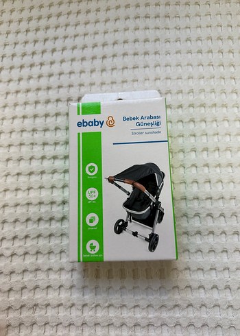 ebaby Bebek Arabası Güneşliği Siyah - Görsel 2