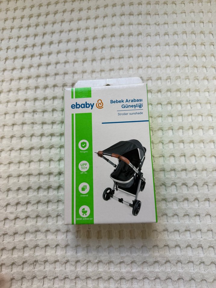 ebaby Bebek Arabası Güneşliği Siyah - Görsel 2