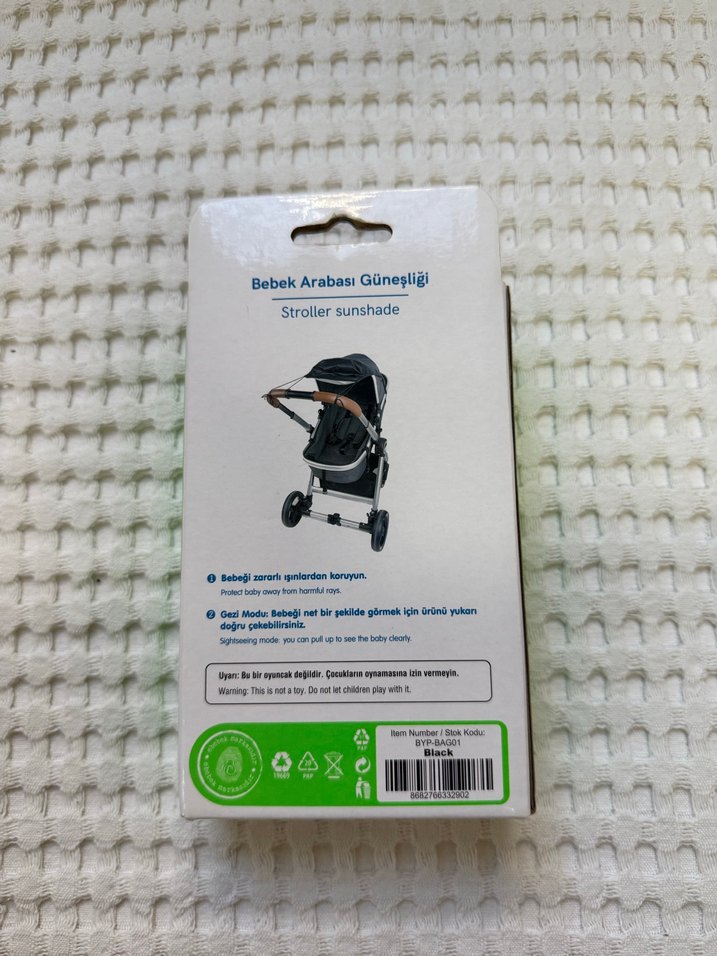 ebaby Bebek Arabası Güneşliği Siyah - Görsel 3