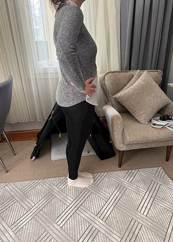 Gri Triko Fitilli Kazak - Görsel 2