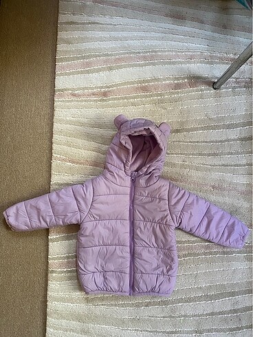 HelloBaby Lila Kapüşonlu Uzun Kollu Kız Bebek Mont