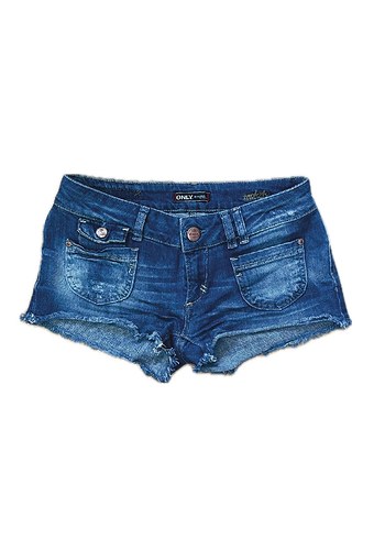 Düğmeli Mini Lacivert Kadın Denim Şort