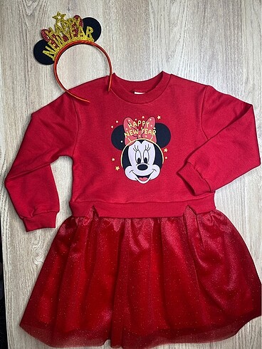Diğer Minnie mouse elbise yılbaşı temalı taç dahil